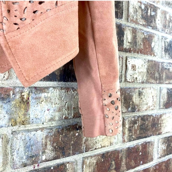 BCBG cropped jacket, apricot suede - Picture 4 of 6